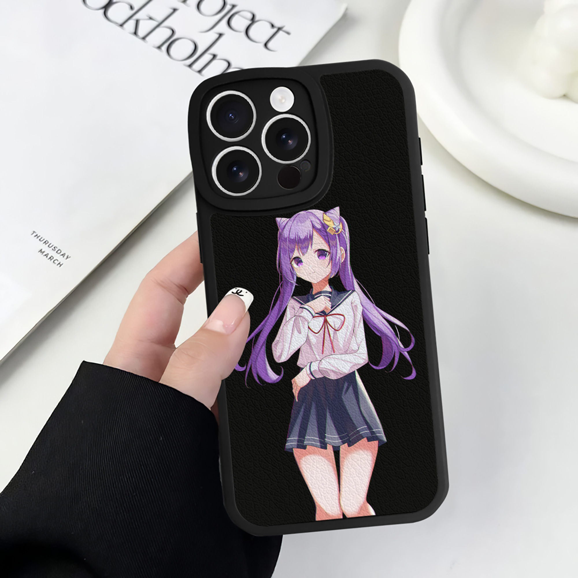 げんし神 刻晴 こくせい genshin Kokusei 【iPhone 16シリーズ対応】シリコンスマホケース（レザー調） 材質：シリコン